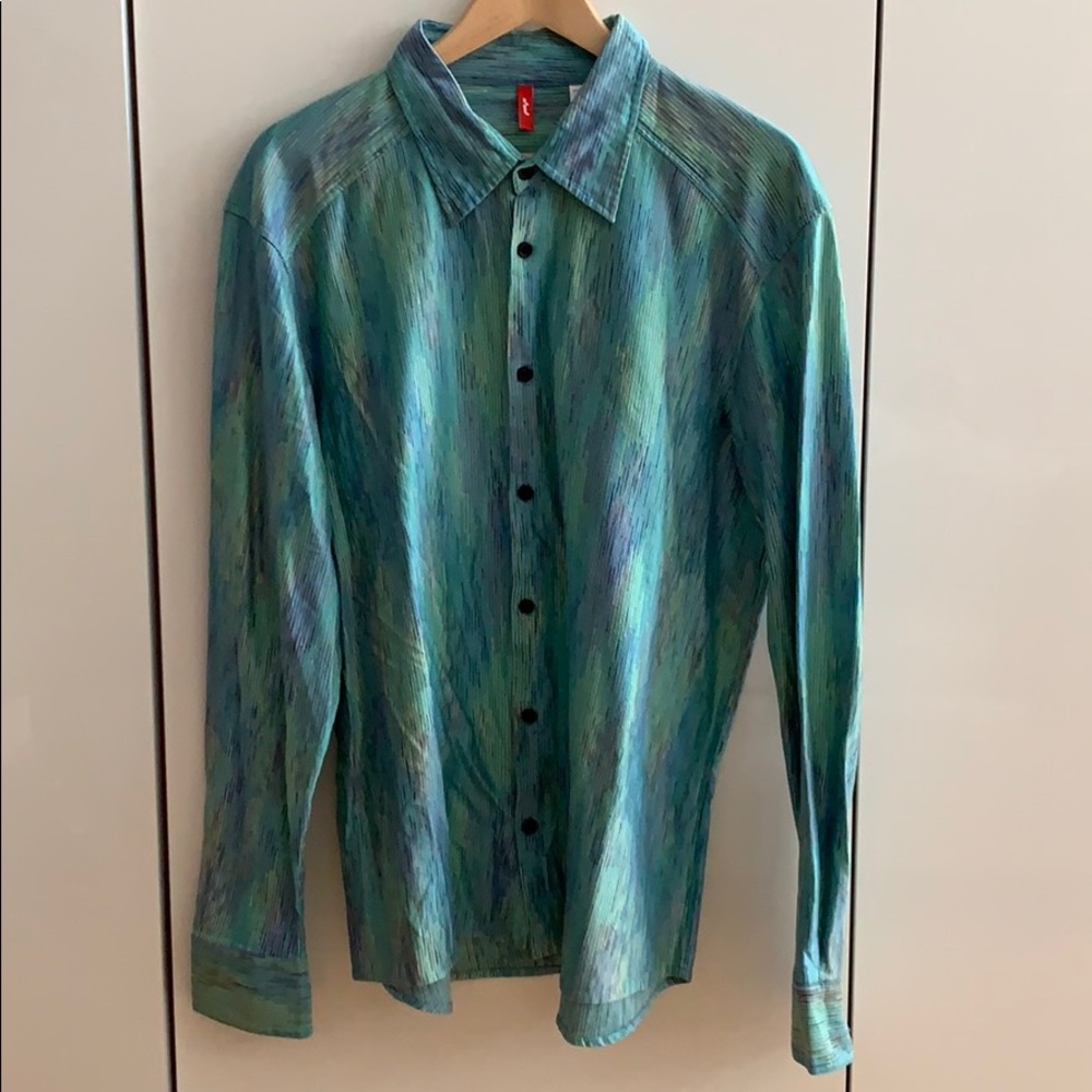 Men’s Blue/Green Button Down Shirt